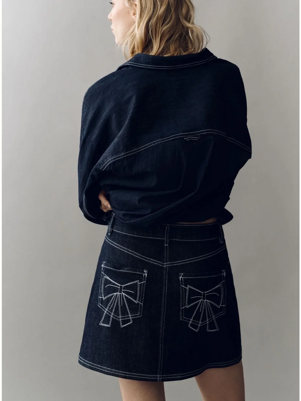 NWT Anthropologie Pilcro Denim Mini Bow Skirt